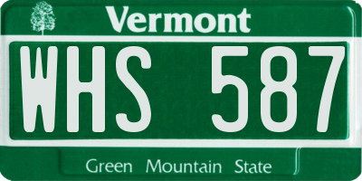 VT license plate WHS587