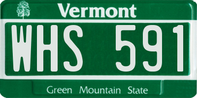 VT license plate WHS591