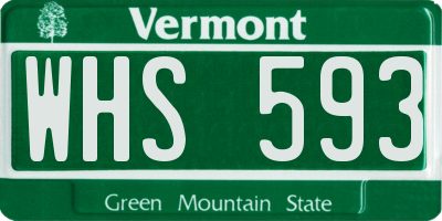 VT license plate WHS593