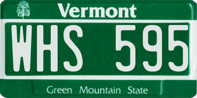 VT license plate WHS595