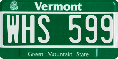 VT license plate WHS599