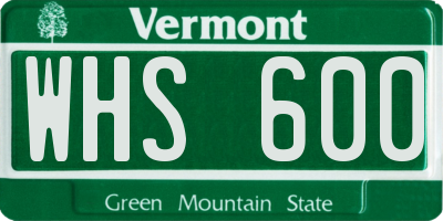 VT license plate WHS600