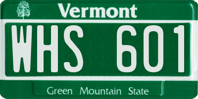 VT license plate WHS601