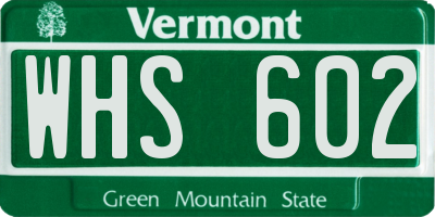 VT license plate WHS602