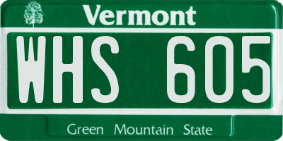 VT license plate WHS605