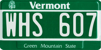 VT license plate WHS607