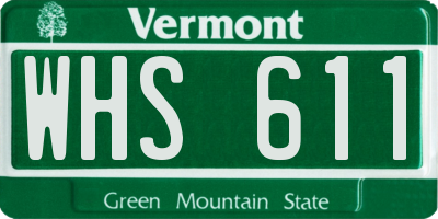 VT license plate WHS611