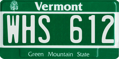 VT license plate WHS612
