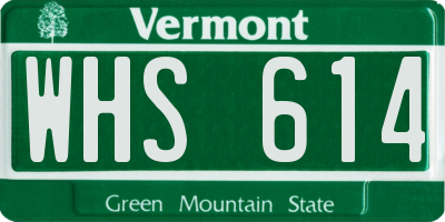 VT license plate WHS614