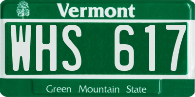 VT license plate WHS617