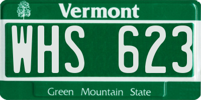 VT license plate WHS623