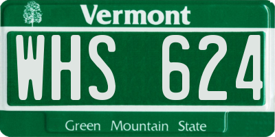 VT license plate WHS624