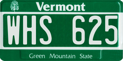 VT license plate WHS625