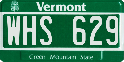 VT license plate WHS629