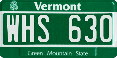 VT license plate WHS630