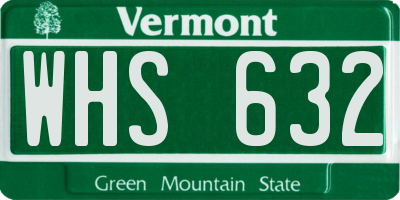 VT license plate WHS632