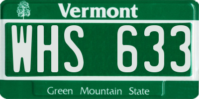 VT license plate WHS633
