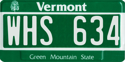 VT license plate WHS634