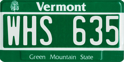 VT license plate WHS635