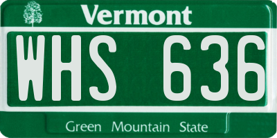 VT license plate WHS636