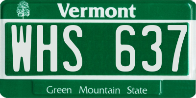 VT license plate WHS637