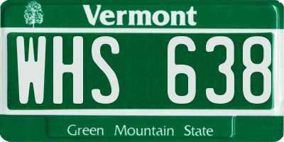 VT license plate WHS638