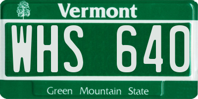 VT license plate WHS640