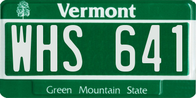VT license plate WHS641