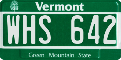 VT license plate WHS642