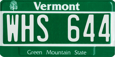 VT license plate WHS644