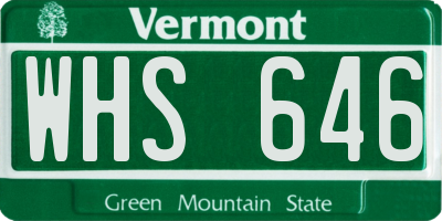 VT license plate WHS646