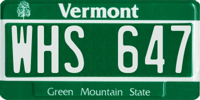 VT license plate WHS647