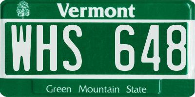 VT license plate WHS648