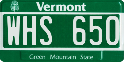 VT license plate WHS650