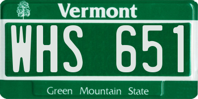 VT license plate WHS651