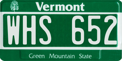 VT license plate WHS652