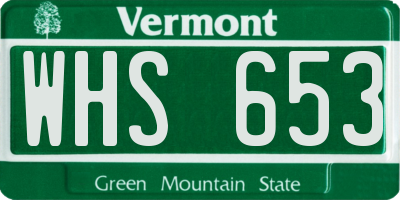 VT license plate WHS653