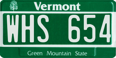 VT license plate WHS654