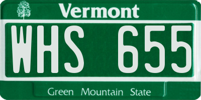 VT license plate WHS655