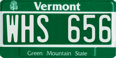 VT license plate WHS656