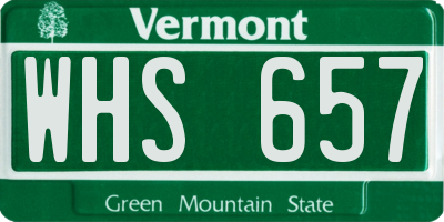 VT license plate WHS657
