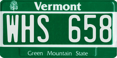 VT license plate WHS658