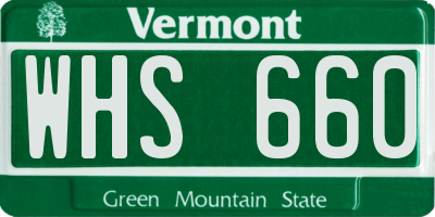 VT license plate WHS660