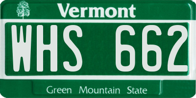 VT license plate WHS662