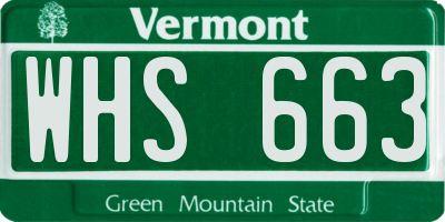 VT license plate WHS663