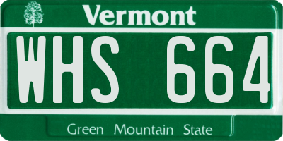 VT license plate WHS664