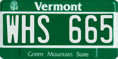 VT license plate WHS665