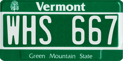 VT license plate WHS667