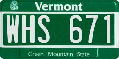 VT license plate WHS671