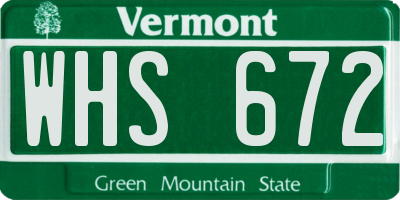 VT license plate WHS672
